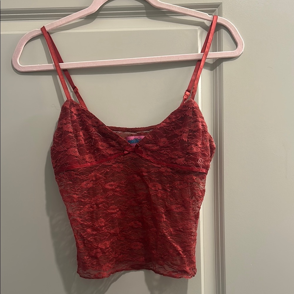 Red Lace Camisole Top